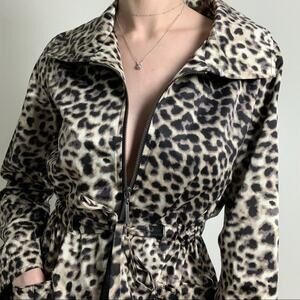 Dana Buchman Leopard Print Tie Waist Jacket